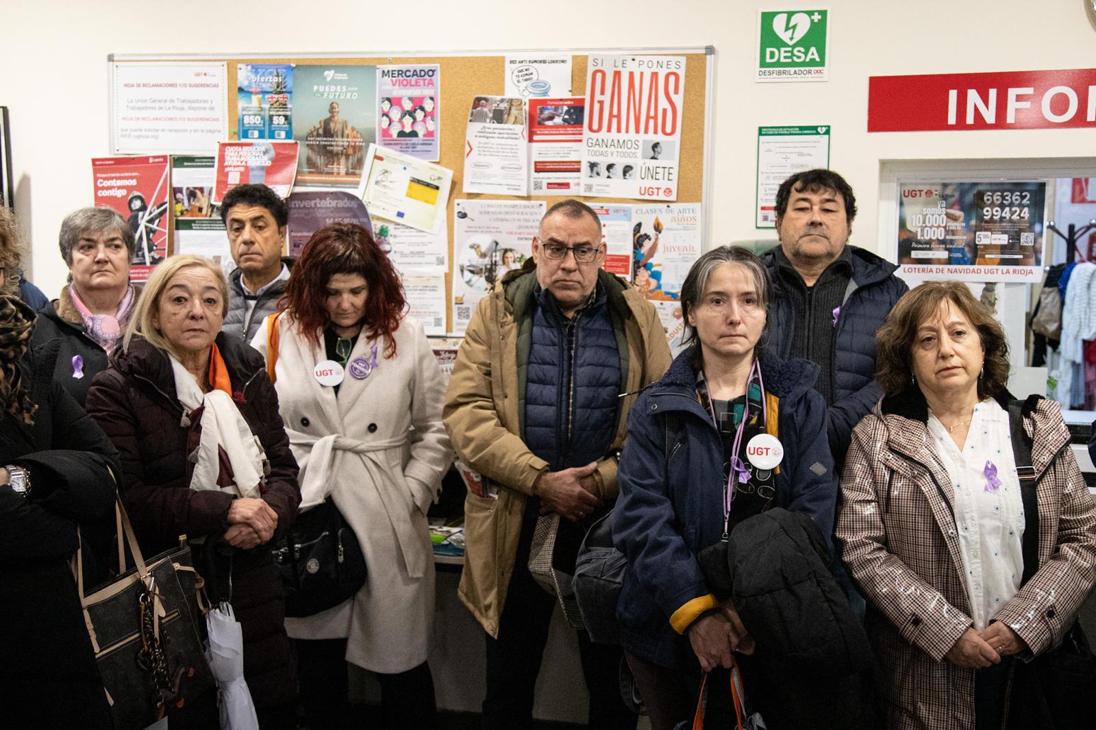 Participantes en el acto convocado por el sindicato UGT.