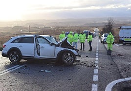 Un muerto y siete heridos en un accidente de tráfico en la N-232, en Foncea