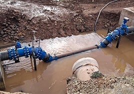 Emisario del Bajo Iregua que ha sufrido la avería.