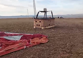 Imagen del globo tras la caída