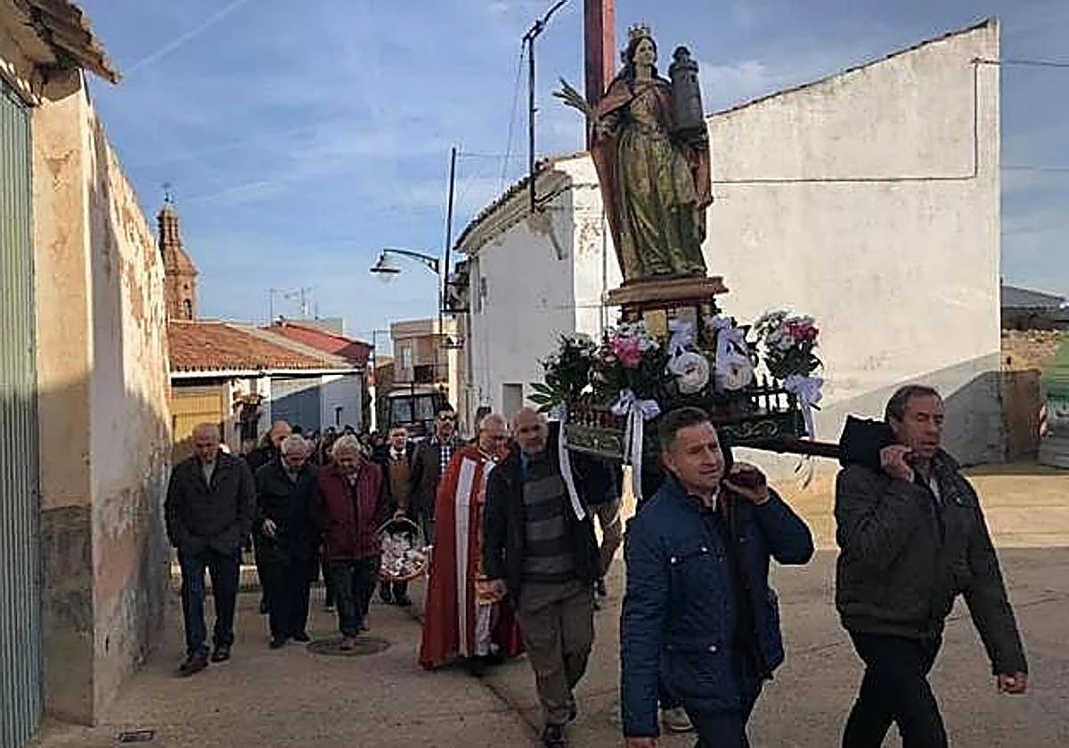 Procesión de Santa Bárbara en Tudelilla, en una imagen de archivo.