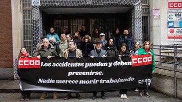 Concentración en CCOO, esta mañana