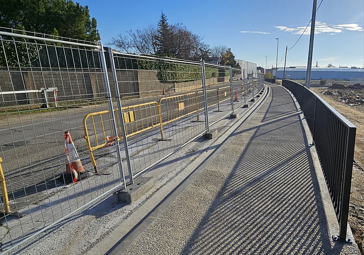 Nuevo tramo pavimentado que completa toda la acera de la calle Viacampo.