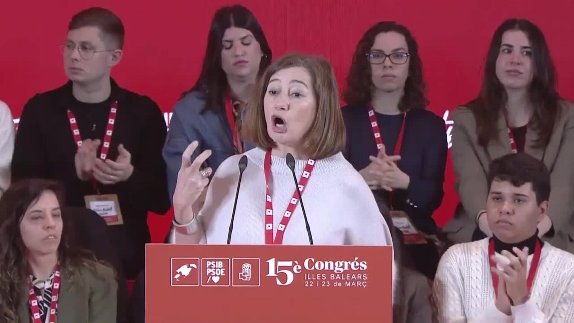 Armengol elige "luchar" contra "ola reaccionaria internacional", que "en Baleares son PP y Vox"