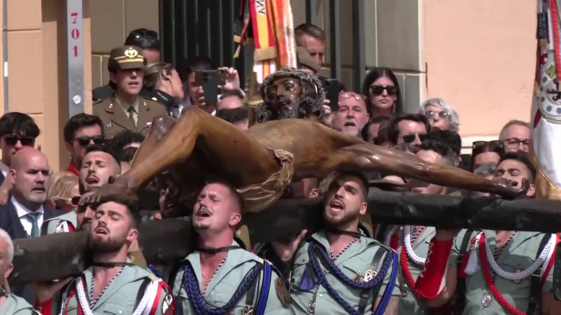 Málaga se reencuentra con el Cristo de la Buena Muerte y con La Legión una Semana Santa más