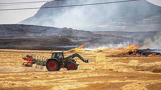 Controlado el incendio iniciado en una finca de Ribafrecha, que ha arrasado 63 hectáreas de cereal y pinar