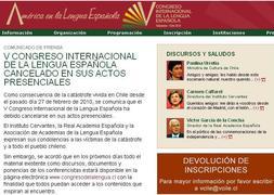Los organizadores dan por celebrado el V Congreso de la Lengua de Chile tras el terremoto y lo trasladan a Internet