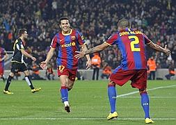 Pedro desatasca al Barça