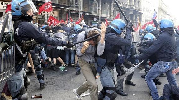 Imagen de los enfrentamientos en Roma. 