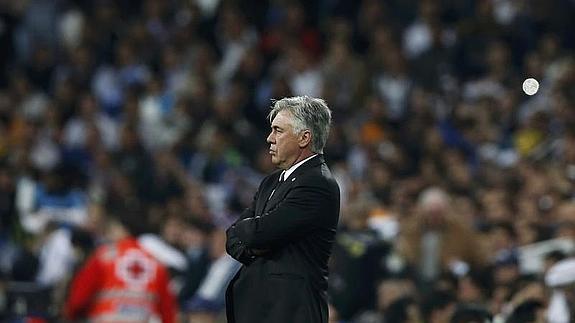 Ancelotti, durante el partido. 