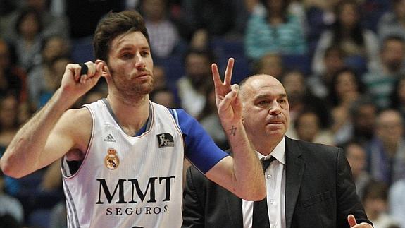 Rudy Fernández (i) y Pablo Laso (d).