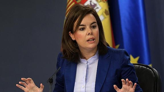 Soraya Sáenz de Santamaría, en el Consejo de Ministros.