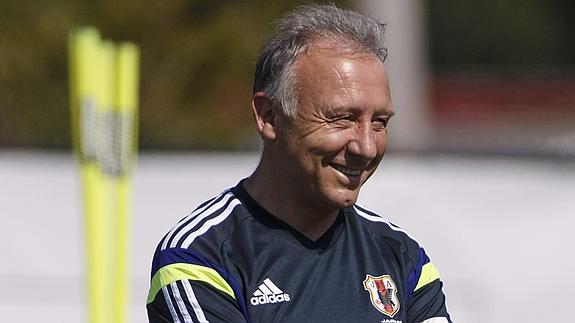 Zaccheroni, durante un entrenamiento.