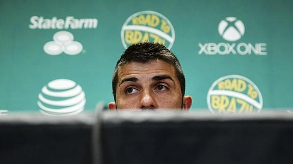 David Villa, durante la rueda de prensa 