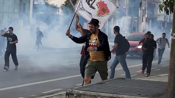 Disturbios en las calles de Sao Paulo. 