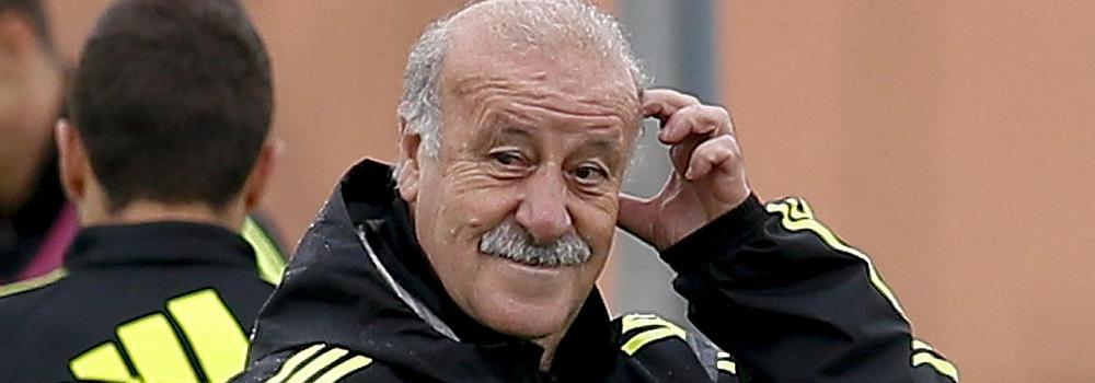 Del Bosque, durante un entrenamiento. 