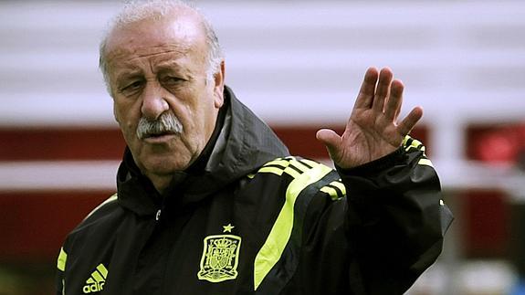 Del Bosque, en un entrenamiento. 