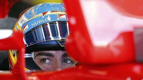 Alonso, durante el Gran Premio de Silverstone.  