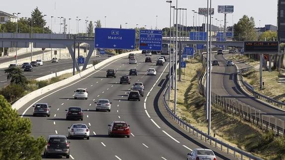 Tráfico fluído a la entrada a Madrid 