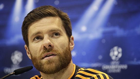 Xabi Alonso, en rueda de prensa. 