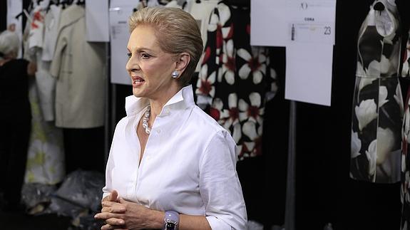 Carolina Herrera, antes del desfile. 