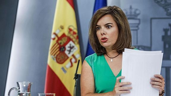 La vicepresidenta del Gobierno Soraya Sáenz de Santamaría. 