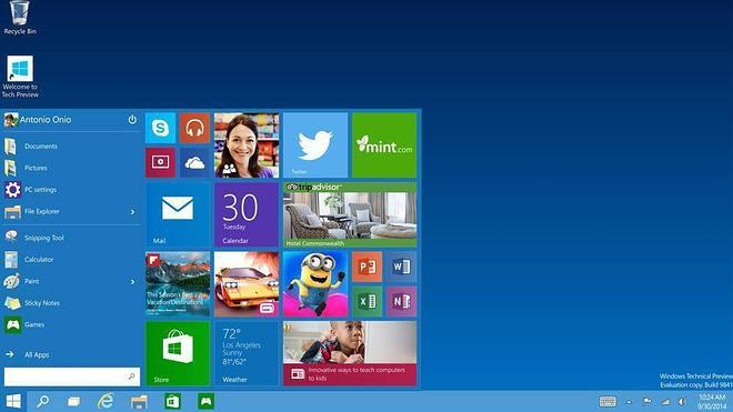 Detalle del nuevo Windows 10 