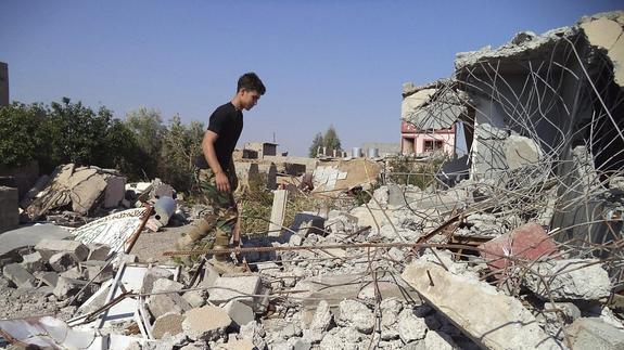 Restos de una casa destruída en el este de Tikrit, en el norte de Irak.