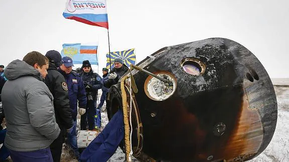 La cápsula de descenso de la nave Soyuz.