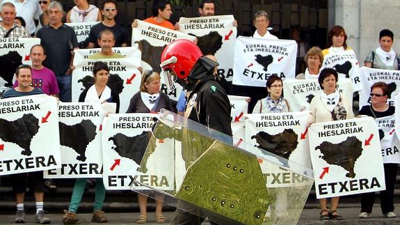 Manifestación en apoyo de los presos en Azpeitia, Guipúzcoa 