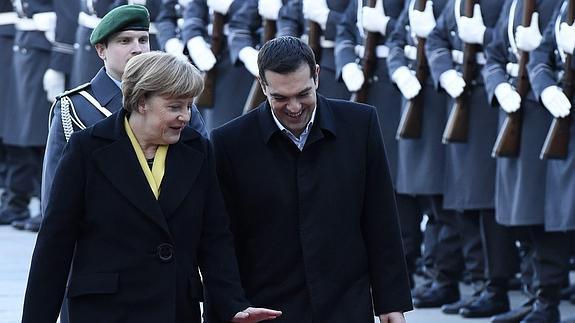 Angela Merkel y Alexis Tsipras. 