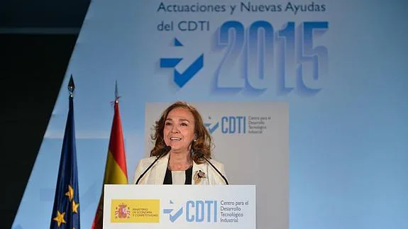 Carmen Vela, presentando hace unos días las ayudas del CDTI para 2015. 
