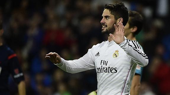 Isco, en un partido con el Real Madrid. 