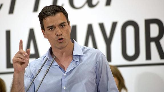 Pedro Sánchez, en un acto electoral. 