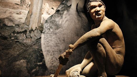 Una figura perteneciente a una exposición sobre Atapuerca.