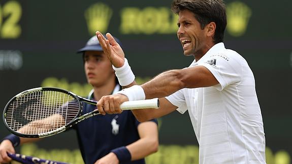 Fernando Verdasco se lamenta durante el partido. 