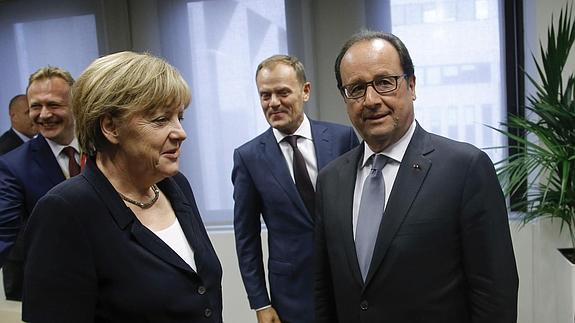 Angela Merkel y François Hollande. 