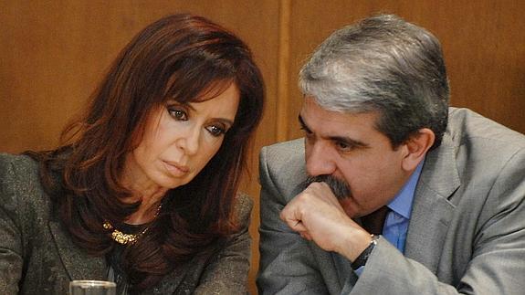 Cristina Fernández, junto a su jefe de Gabinete. 