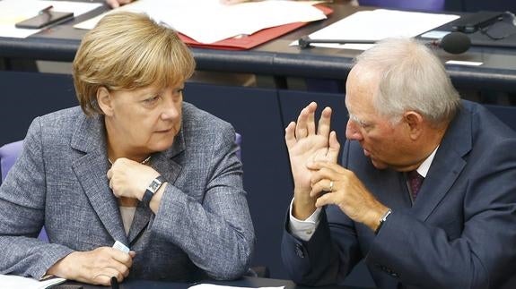 Angela Merkel y Wolfgang Schaüble. 