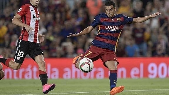 Pedro, en la vuelta de la Supercopa ante el Athletic. 