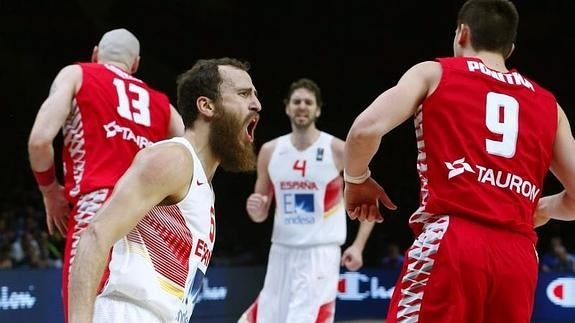 Sergio Rodríguez, durante el partido ante Polonia. 