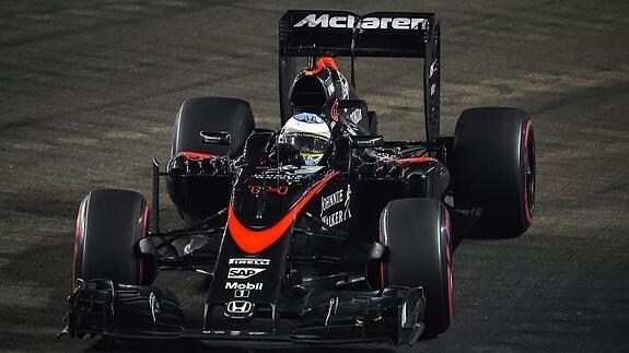 Fernando Alonso durante el GP de Singapur. 