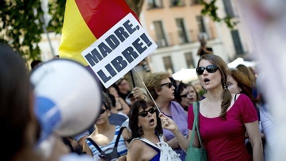 Mujeres proabortistas participan en una protesta. 