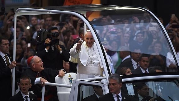 El Papa recorre las calles de Nueva York. 