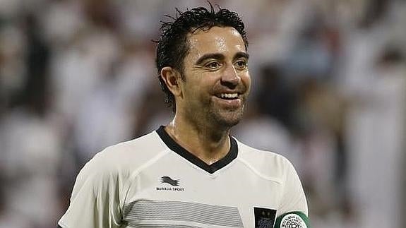 Xavi, en un partido con el Al Sadd. 