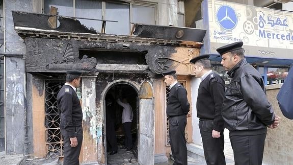 Lugar del atentado en El Cairo.