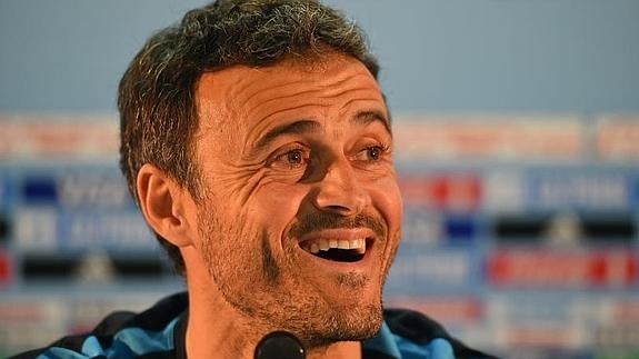 Luis Enrique, durante la rueda de prensa en Yokohama. 