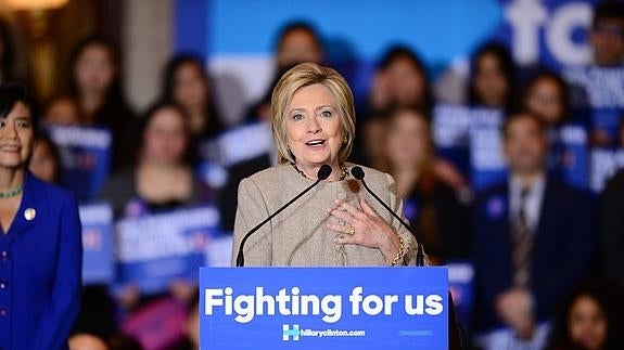 Hillary Clinton, durante un acto de campaña en California. 