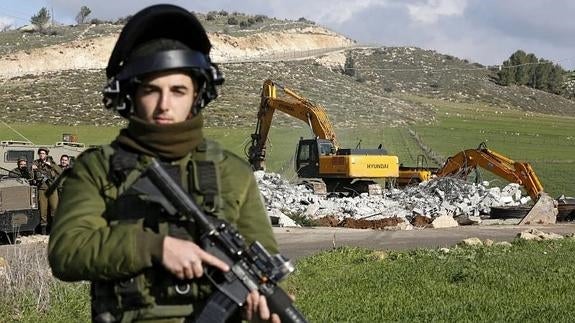 Varios miembros de la policía fronteriza israelí. 