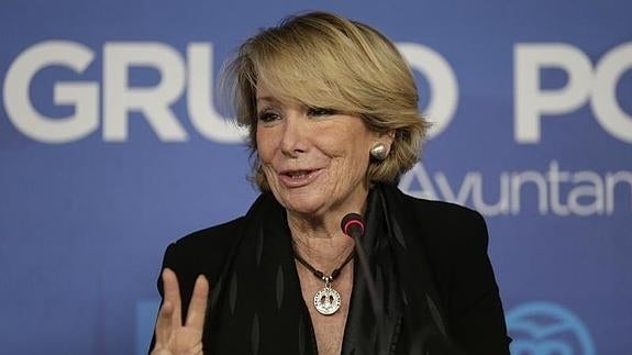 La portavoz del PP en el Ayuntamiento de Madrid, Esperanza Aguirre. 